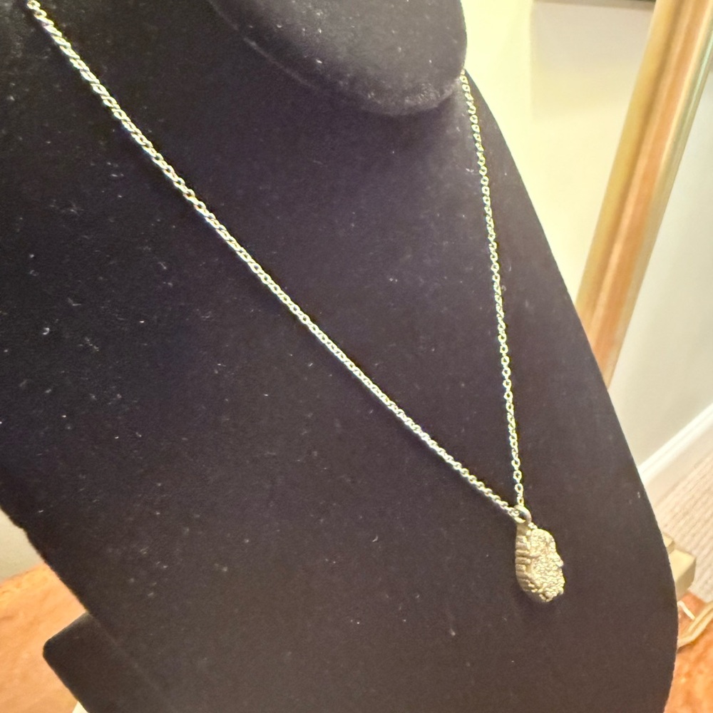 Vintage KENDRA SCOTT Catherine Platinum Drusy Necklace RARE Color-Gunmetal Grey - Picture 6 of 12